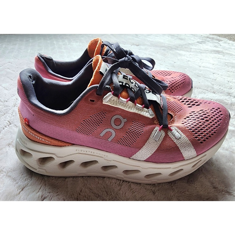 On Cloud Cloudeclipse Tangerine Ivory Running Shoes Womens 7 Pink Sneaker